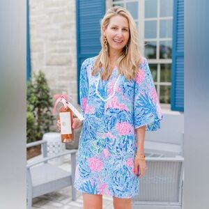LILY PULITZER Like New Delancey Dress Sink or Swim Flutter Butterfly,  Small